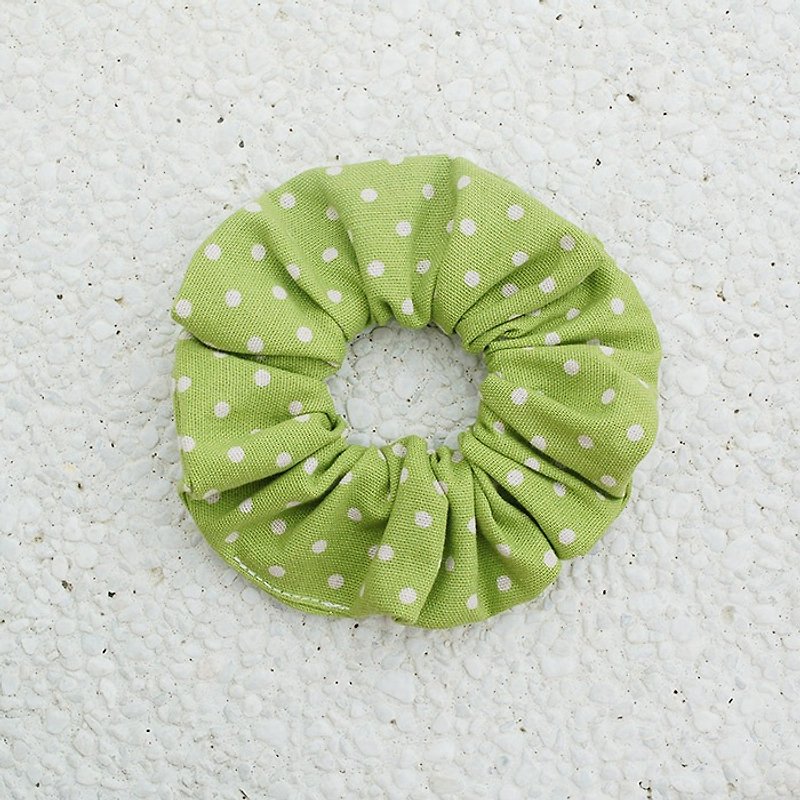 小圆点发束_绿/大肠圈 甜甜圈 发圈 - 发饰 - 棉．麻 绿色