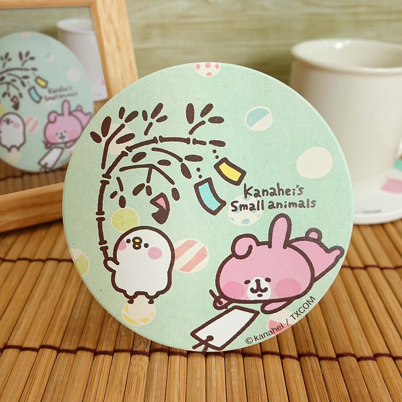 Kanahei 卡娜赫拉的小动物 P助 粉红兔兔 杯垫 陶瓷杯垫 - 杯垫 - 陶 粉红色