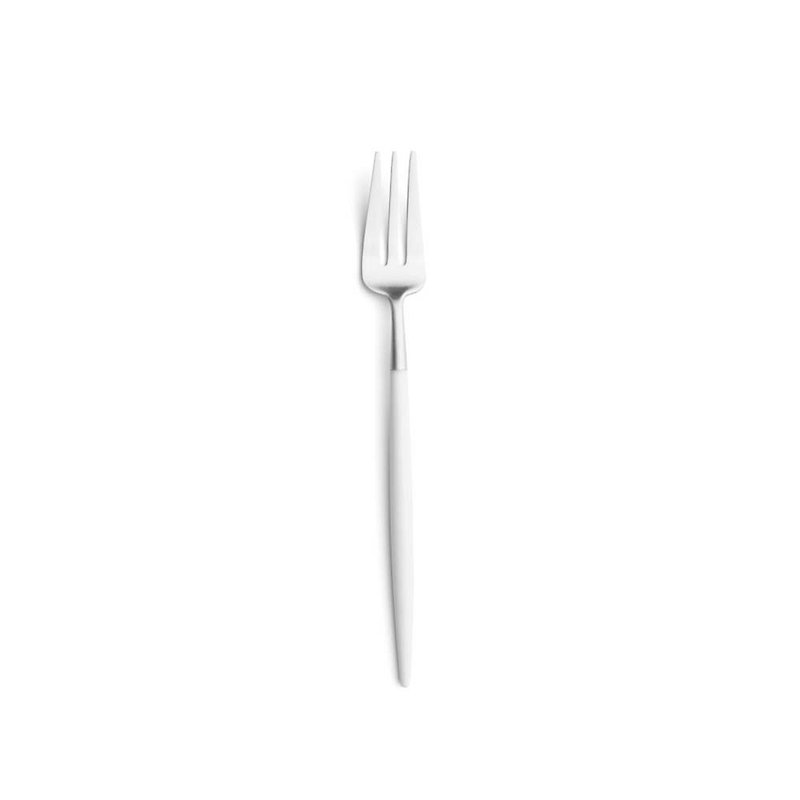 葡萄牙Cutipol GOA系列白柄17cm点心水果三叉 - 餐刀/叉/匙组合 - 不锈钢 白色