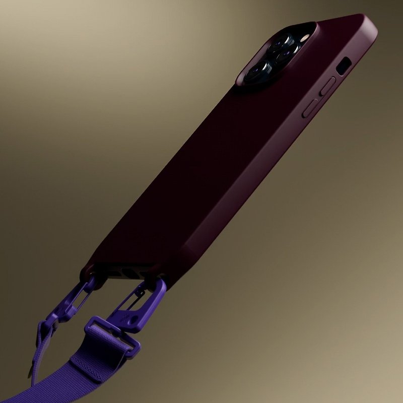XOUXOU / FARBE挂绳款手机壳-勃根地紫Burgundy - 手机壳/手机套 - 硅胶 紫色