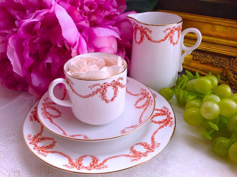 ♥安妮疯古物♥ 英国骨瓷皇家御用 Aynsley 安兹丽1934年手绘古董花茶杯 咖啡杯两件组~ 值得收藏 - 咖啡杯/马克杯 - 瓷 
