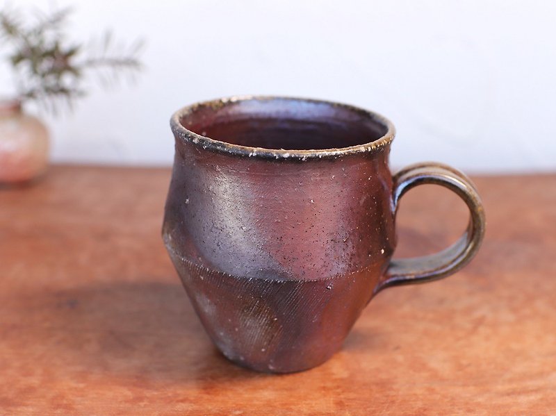 備前焼 コーヒーカップ(野草)　c9-023 - 咖啡杯/马克杯 - 陶 咖啡色