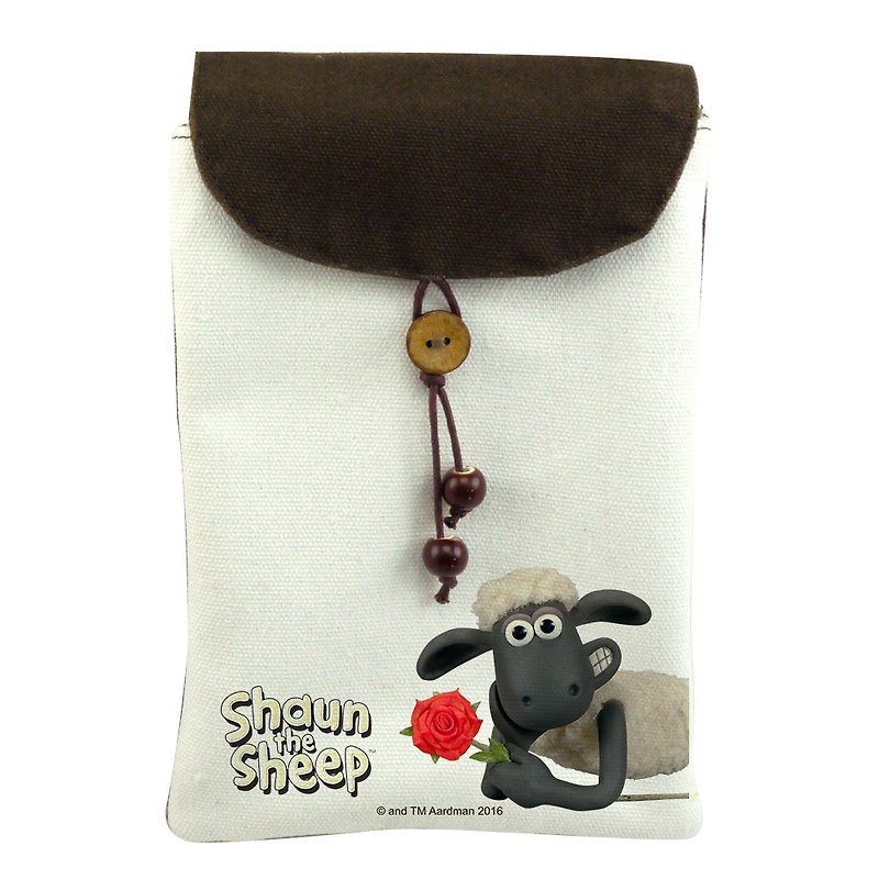 笑笑羊正版授权(Shaun The Sheep)-手机袋：【献上玫瑰】,CA3AI05 - 侧背包/斜挎包 - 棉．麻 红色