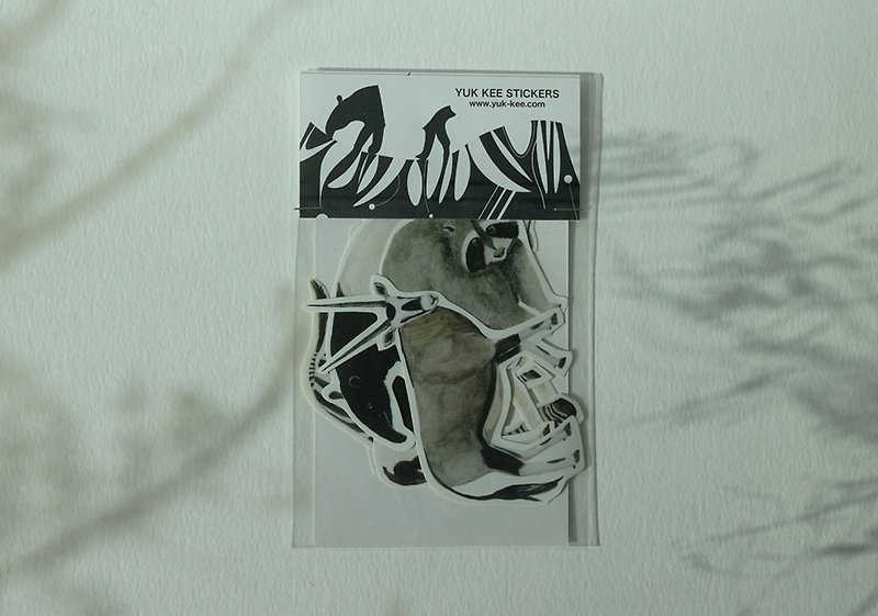 手绘贴纸 / 黑白动物系列 (一组7款*) - 贴纸 - 纸 白色