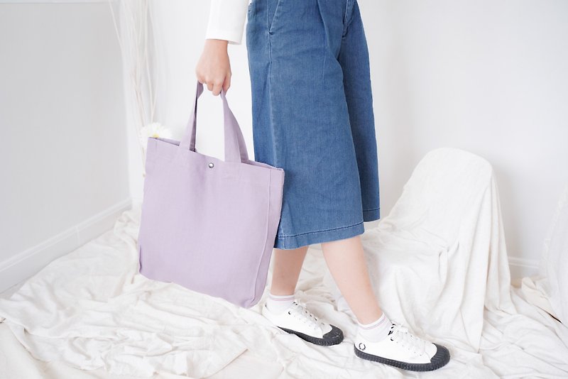 Casual Linen Tote Bag (Violet) - 手提包/手提袋 - 亚麻 紫色