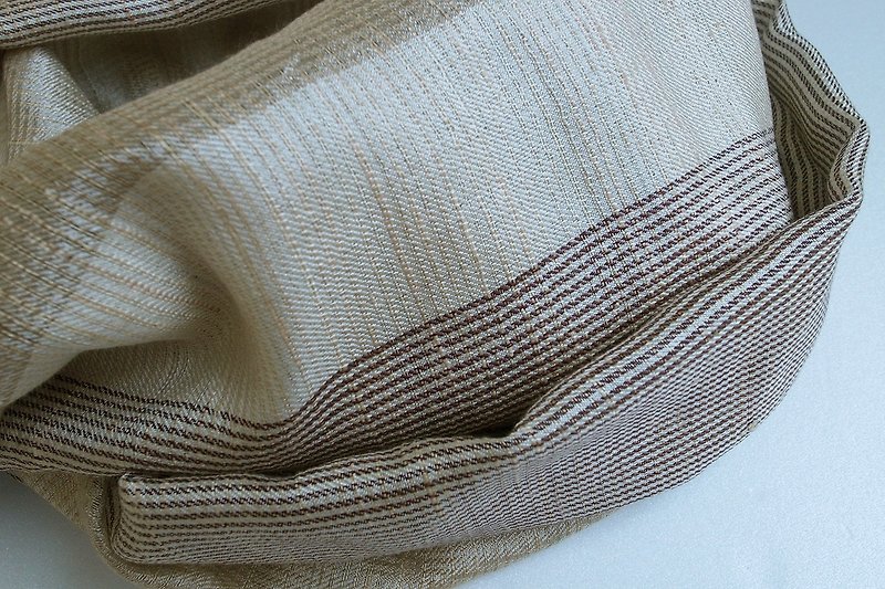 【乐拍子】印度 手织 蚕丝 披肩 围巾（三色_咖啡+浅褐+肤色） - 丝巾 - 丝．绢 咖啡色