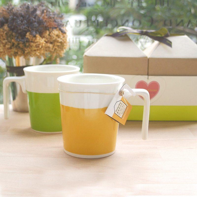 绿抹茶&甜橙子 亲亲马克杯对杯礼物 -P+L设计杯无盖 - 咖啡杯/马克杯 - 瓷 绿色