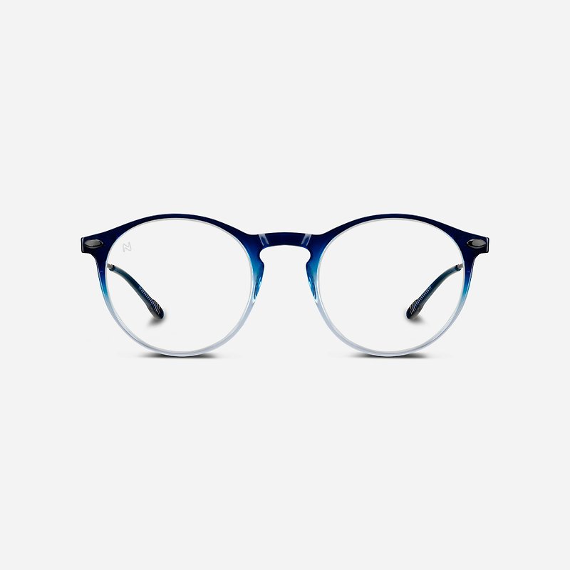 法国Nooz抗蓝光平光眼镜镜脚便携款(透明款)椭圆双色渐变蓝色透明 - 眼镜/眼镜框 - 其他材质 蓝色