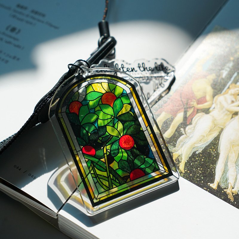 永远星期天 | 原创彩绘玻璃窗复古亚克力挂件生日情侣礼物INS精致 - 钥匙链/钥匙包 - 压克力 绿色