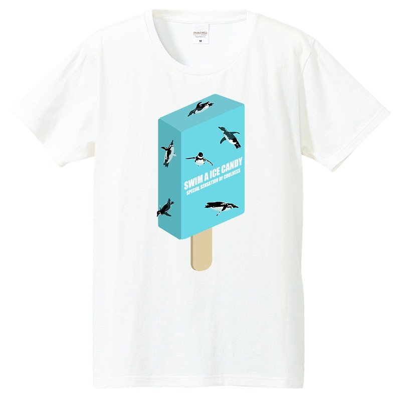 Tシャツ / Swim a Ice Candy - 男装上衣/T 恤 - 棉．麻 白色