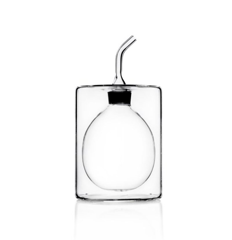 【米兰手工吹制玻璃】Cilindro 双层玻璃橄榄油醋罐-低款 - 调味罐/酱料瓶 - 玻璃 透明