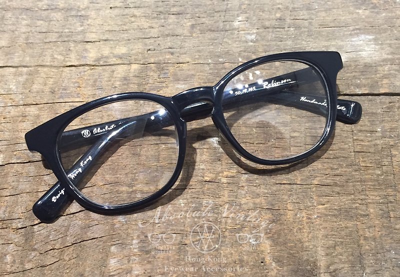 Absolute Vintage - Robinson Road(罗便臣道) 梨形板材幼框眼镜 - Black 黑色 - 眼镜/眼镜框 - 塑料 