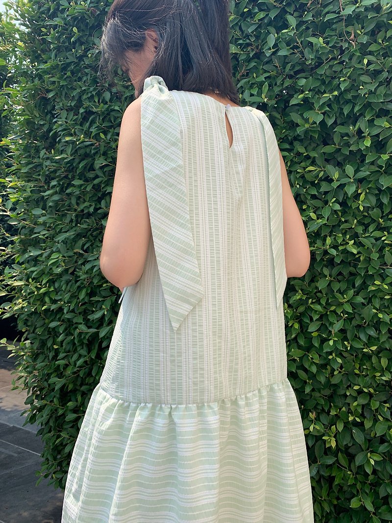 BIRUCHU PUDDING DRESS : Green Pastel Color 布丁 裙子 淡綠色 - 洋装/连衣裙 - 棉．麻 绿色