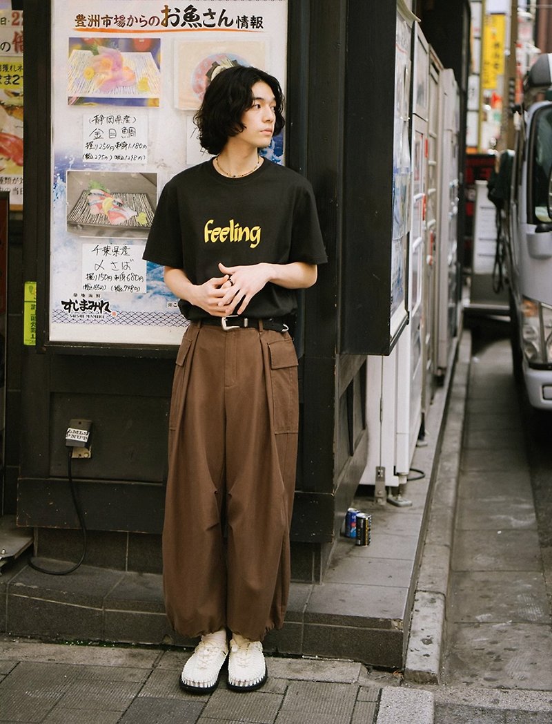 山川湖海 日系复古天丝工装裤 - 男士长裤 - 其他材质 咖啡色