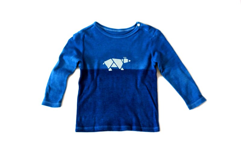 天然蓝染婴幼儿T恤(长袖)系列-小熊 - 其他 - 棉．麻 蓝色