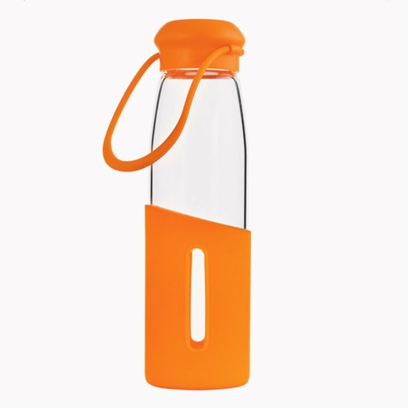 500cc【随身玻璃水瓶】(橘子色) 健康环保耐热随身瓶 - 水壶/水瓶 - 玻璃 橘色