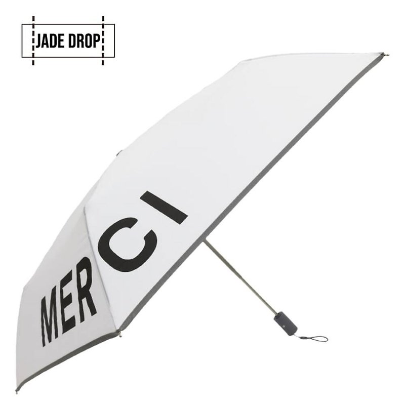 【JD美肤伞】自由巴黎。谢谢 MERCI - 雨伞/雨衣 - 聚酯纤维 白色