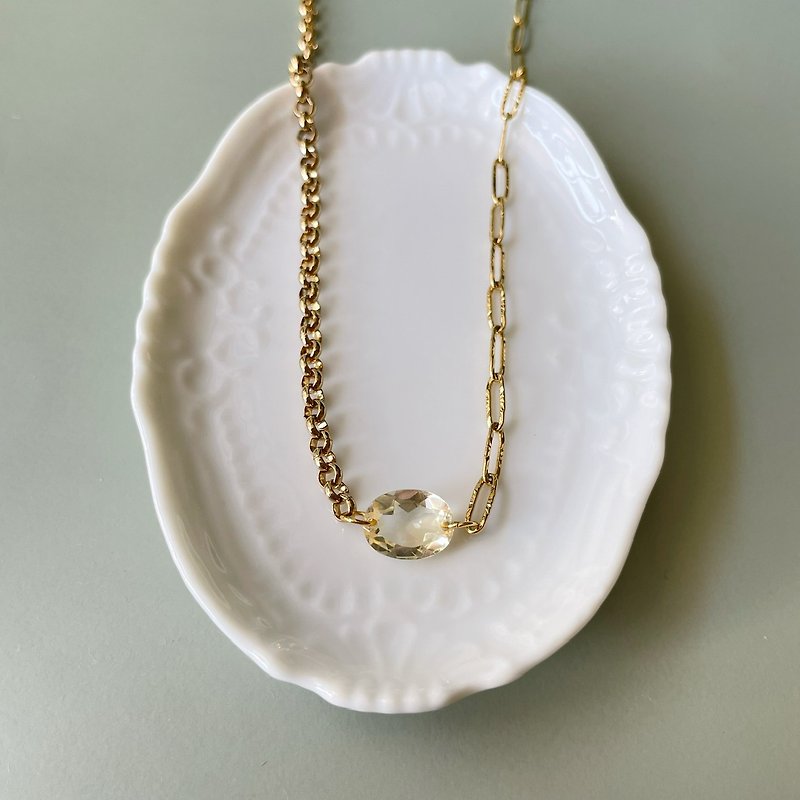 Citrine chain necklace - 项链 - 半宝石 黄色