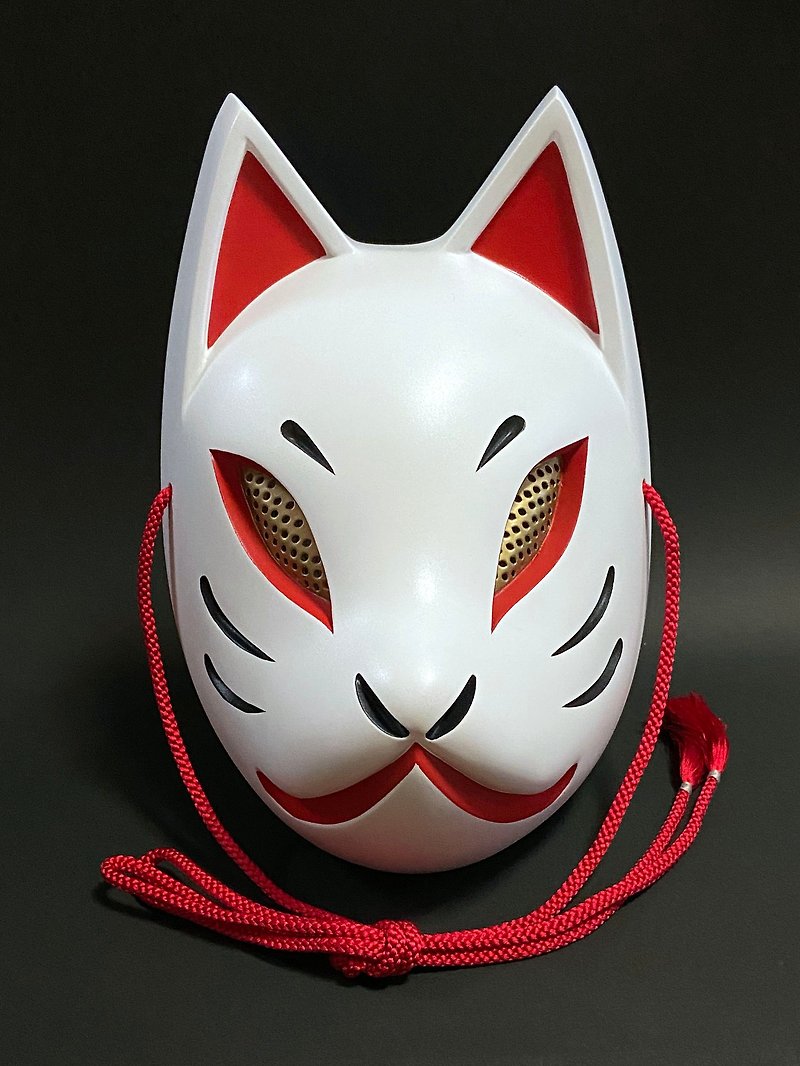狐面  白×赤 - 眼罩 - 塑料 红色