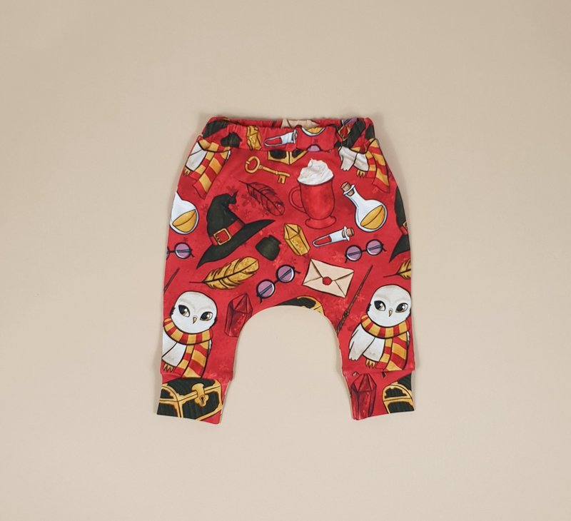 Magic Wizard Red baby pants, baby pants, baby girl pantst, baby leggings - 童装裤 - 棉．麻 多色