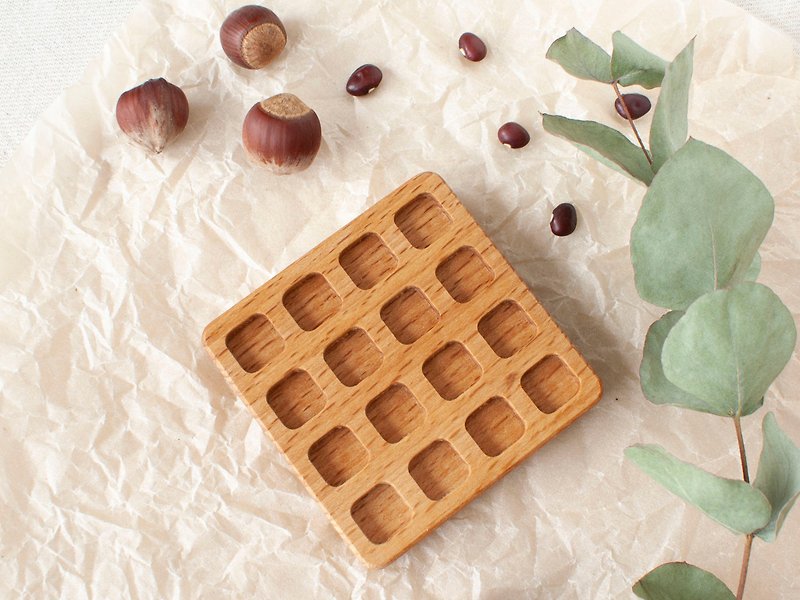 Waffle toy, wooden play food kitchen for kids, pretend chef baker, tea party - 玩具/玩偶 - 木头 咖啡色