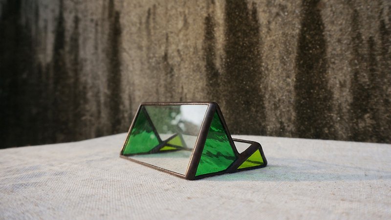 小麓微光-绿 手机架 名片架 置物架 玻璃镶嵌 - 其他 - 玻璃 绿色