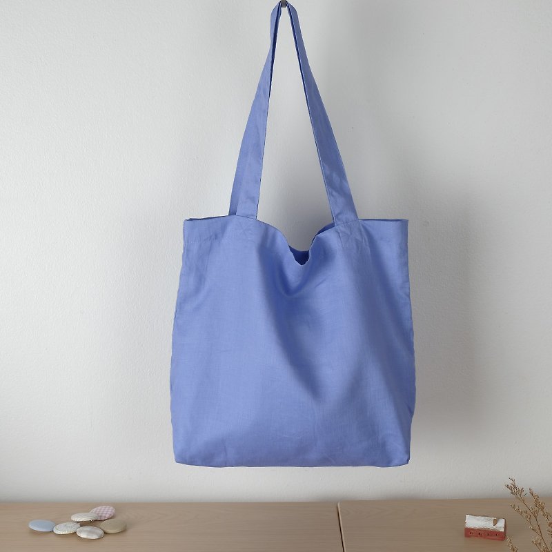 Violet Linen Tote Bag (Rainbow Series) - 侧背包/斜挎包 - 棉．麻 紫色