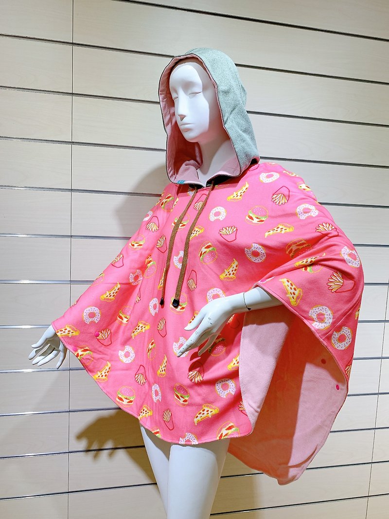 【新品发售】薄款斗篷毛巾衣-粉色快餐(前短后长) - 其他 - 聚酯纤维 粉红色