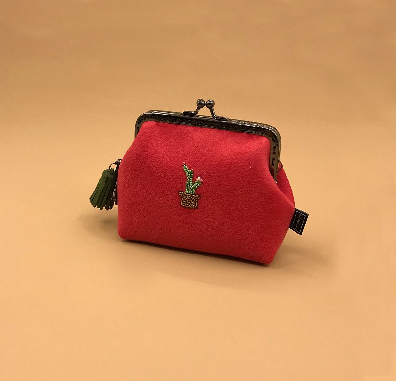 仙人掌 口金包 零钱包 缝珠零钱包 - 零钱包 - 聚酯纤维 红色