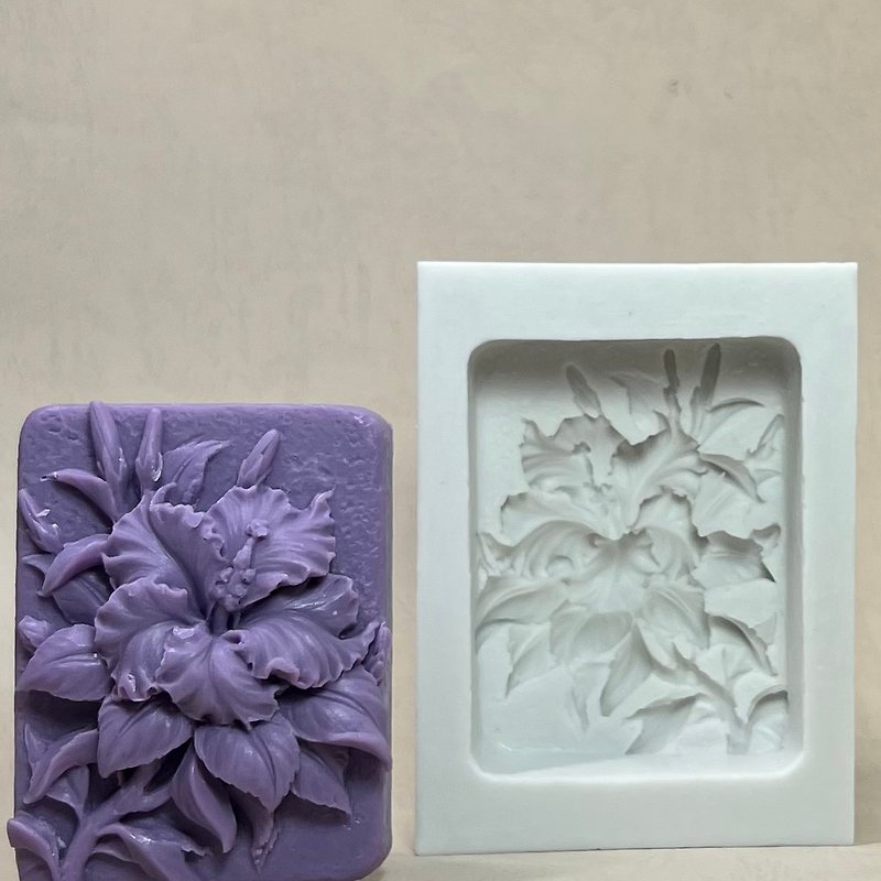 硅胶模具  朱槿花系列(3) 软质模具 适用于 手工皂 扩香石 香氛蜡 - 蜡烛/香氛/手工皂 - 硅胶 白色