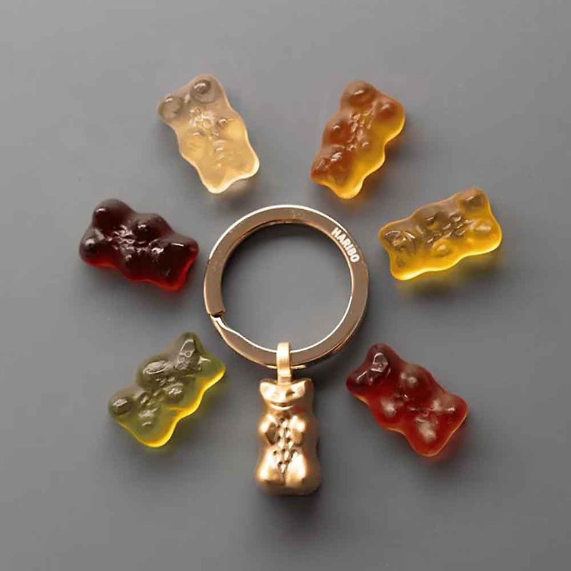 HARIBO X TROIKA 联名金熊小熊软糖钥匙圈 - 钥匙链/钥匙包 - 其他金属 金色