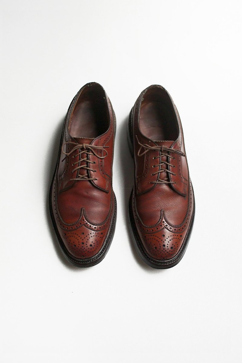 70s 美制雕花布吕歇尔皮鞋 | Florsheim US 8.5D EUR 4142 - 男款休闲鞋 - 真皮 红色