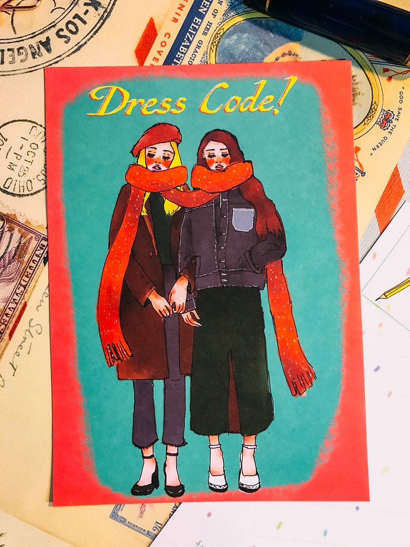 Dress Code 圣诞明信片 - 卡片/明信片 - 纸 红色