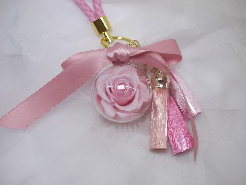 ♥花日常♥ 永生花钥匙圈/情人节/生日礼 - 钥匙链/钥匙包 - 植物．花 粉红色
