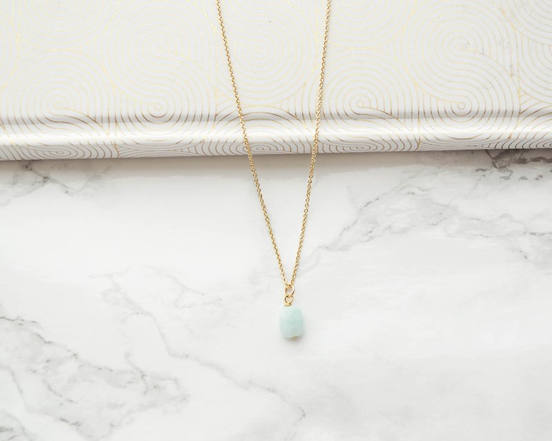 Necklace/Amazonite Necklace/ 項鍊 時尚 简单 - 项链 - 宝石 蓝色