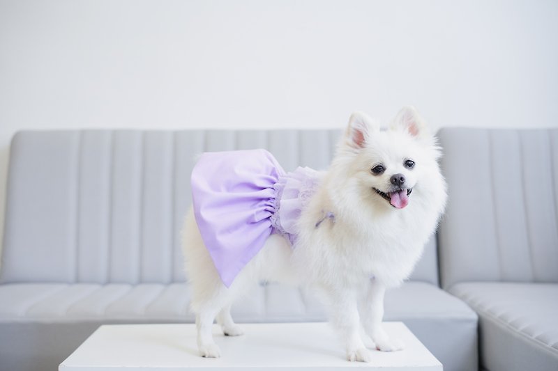小清新蕾丝吊带裙 - 衣/帽 - 棉．麻 紫色