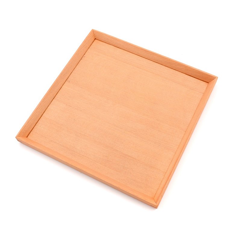 台湾桧木多用途托盘-正方形窄边|生活小物收纳置物盘,实木浅餐盘 - 托盘/砧板 - 木头 金色