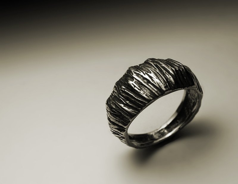 岩石粗质感戒指 - 戒指 - 其他金属 银色