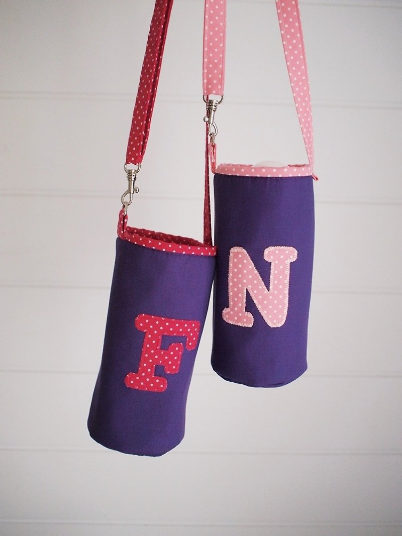 hairmo专属字母可调式水壶袋(儿童可用) - 水壶/水瓶 - 棉．麻 紫色