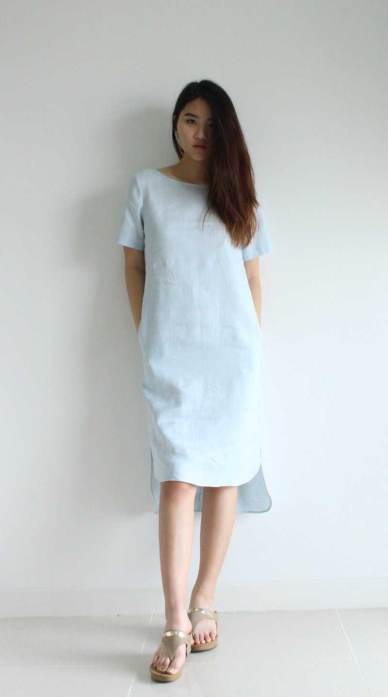 Made to order linen dress / linen clothing / long dress / casual dress E19D - 洋装/连衣裙 - 亚麻 