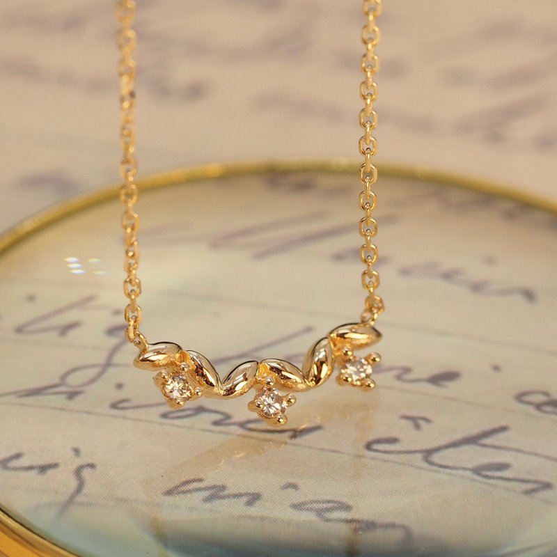 18K金钻石项链 18K Gold Diamond Spread Necklace - 项链 - 贵金属 