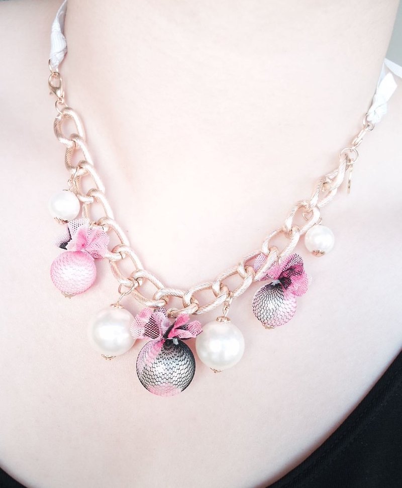 蕾丝 Lace 珍珠 颈链/手链 (两用) - 颈链 - 其他材质 多色