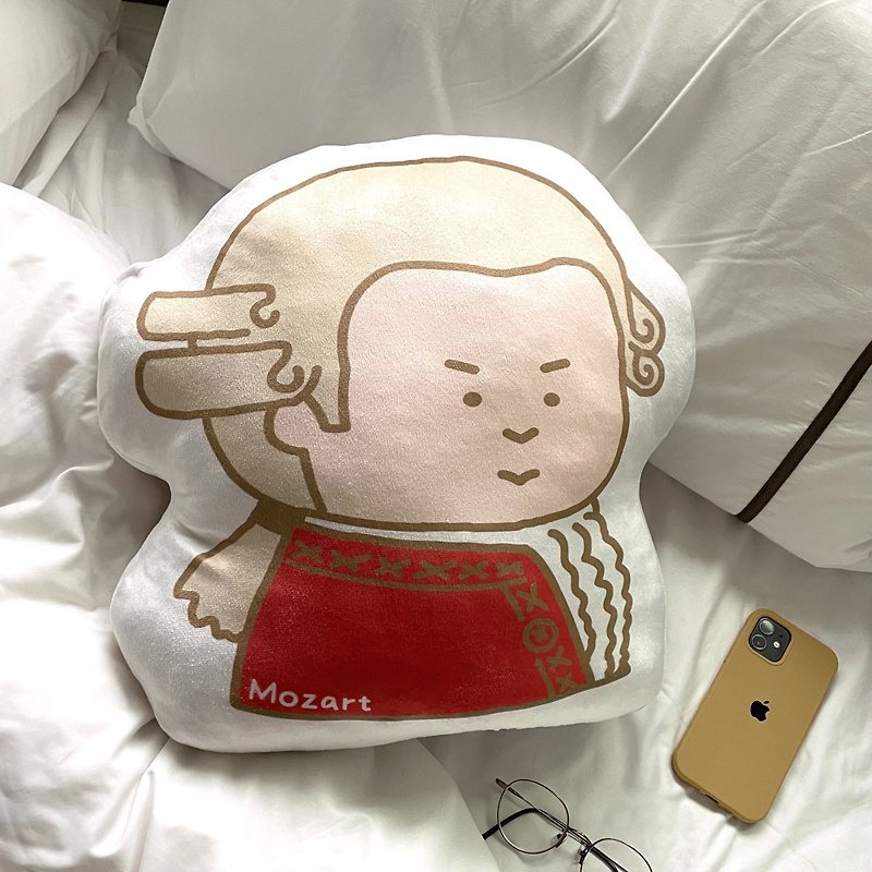 【莫札特】造型抱枕| 古典音乐 | Music Gift - 枕头/抱枕 - 棉．麻 白色