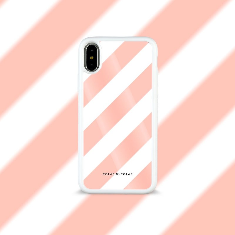 浅粉红色斜纹 iPhone 钢化玻璃手机壳 – Polar Polar - 手机壳/手机套 - 塑料 