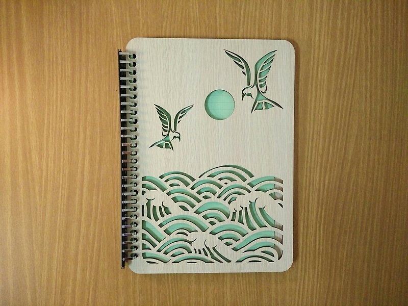 【教师节礼物】B5两片活页26孔笔记本─海 - 笔记本/手帐 - 木头 