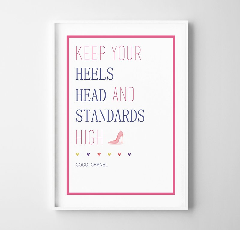 high heels print 可定制化 挂画 海报 - 墙贴/壁贴 - 纸 粉红色
