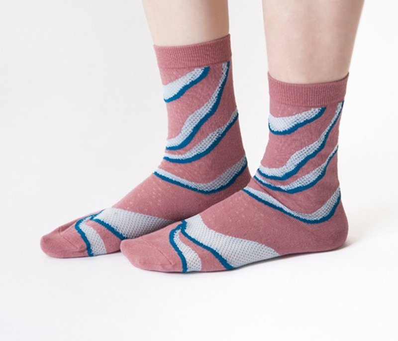 洋芋片1:1袜 - 袜子 - 棉．麻 粉红色