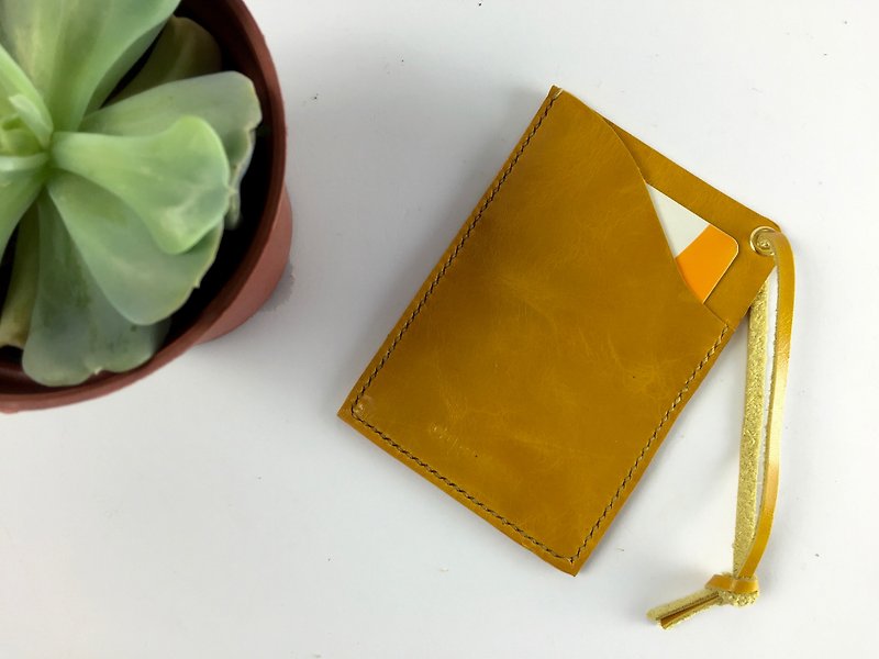 皮革小物 手缝卡片夹 - 证件套/卡套 - 真皮 黄色