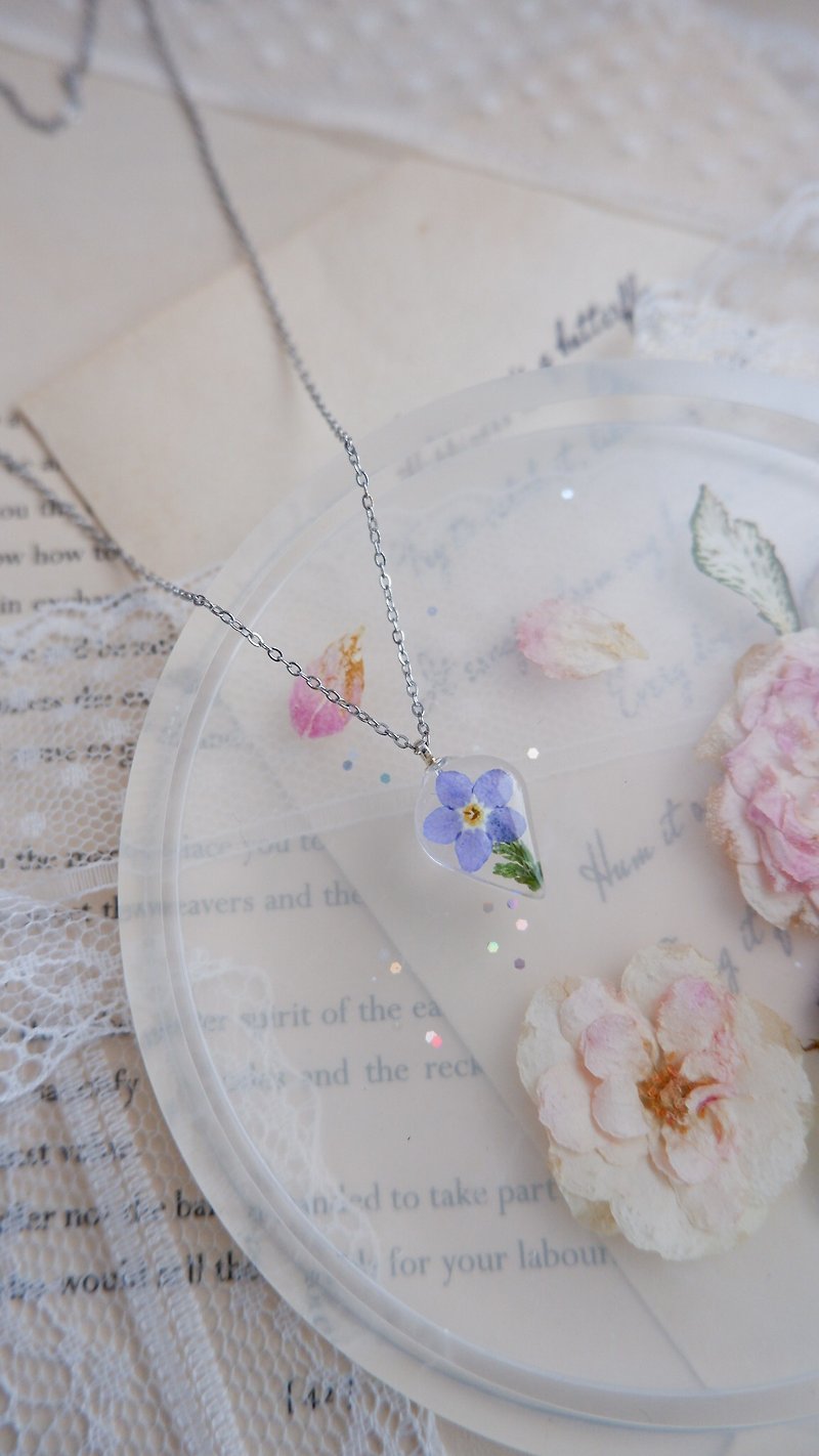 Necklace  resin with real flowers (Stanless) - 项链 - 树脂 透明