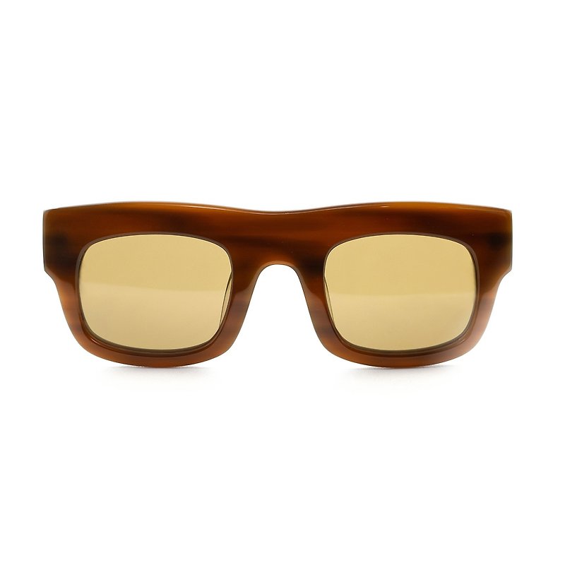 方形经典板材墨镜∣UV400太阳眼镜-茶色 - 墨镜 - 其他材质 咖啡色